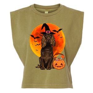 Dog Halloween Boykin Spaniel Jack O Lantern Pumpkin Garment-Dyed Women's Muscle Tee