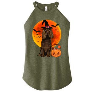 Dog Halloween Boykin Spaniel Jack O Lantern Pumpkin Women's Perfect Tri Rocker Tank