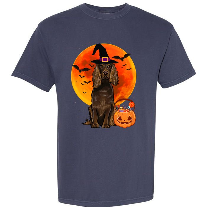 Dog Halloween Boykin Spaniel Jack O Lantern Pumpkin Garment-Dyed Heavyweight T-Shirt