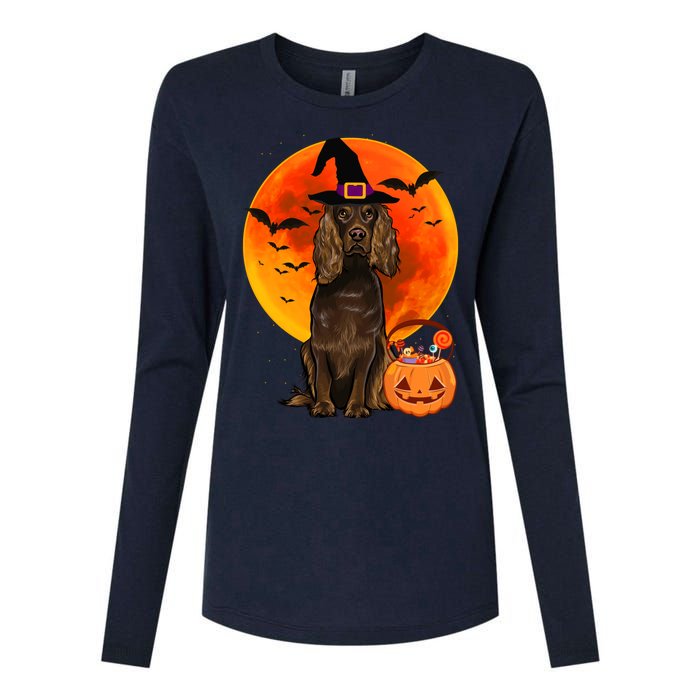 Dog Halloween Boykin Spaniel Jack O Lantern Pumpkin Womens Cotton Relaxed Long Sleeve T-Shirt