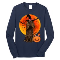 Dog Halloween Boykin Spaniel Jack O Lantern Pumpkin Long Sleeve Shirt