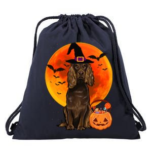 Dog Halloween Boykin Spaniel Jack O Lantern Pumpkin Drawstring Bag