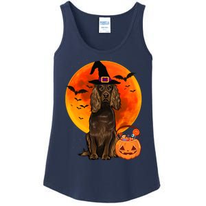 Dog Halloween Boykin Spaniel Jack O Lantern Pumpkin Ladies Essential Tank