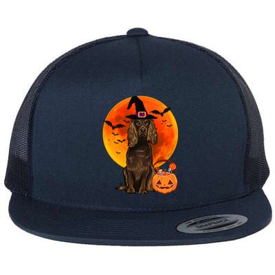 Dog Halloween Boykin Spaniel Jack O Lantern Pumpkin Flat Bill Trucker Hat