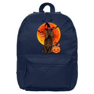 Dog Halloween Boykin Spaniel Jack O Lantern Pumpkin 16 in Basic Backpack