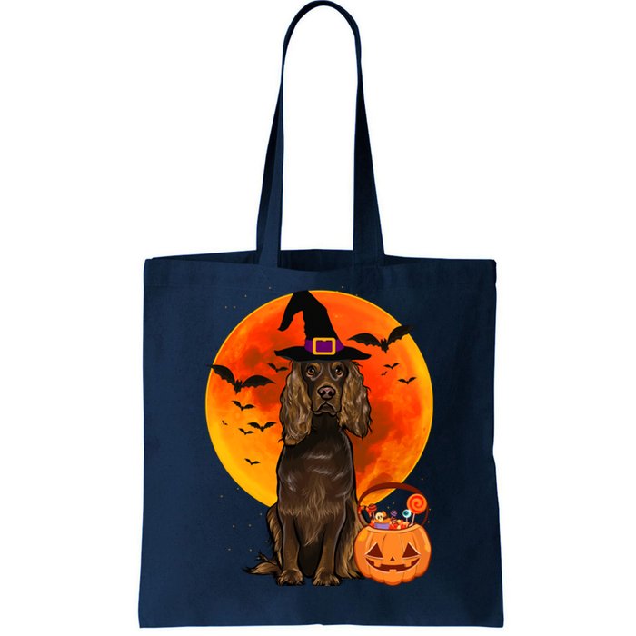 Dog Halloween Boykin Spaniel Jack O Lantern Pumpkin Tote Bag