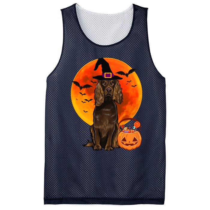 Dog Halloween Boykin Spaniel Jack O Lantern Pumpkin Mesh Reversible Basketball Jersey Tank