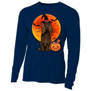 Dog Halloween Boykin Spaniel Jack O Lantern Pumpkin Cooling Performance Long Sleeve Crew