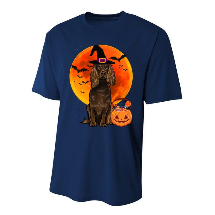 Dog Halloween Boykin Spaniel Jack O Lantern Pumpkin Performance Sprint T-Shirt