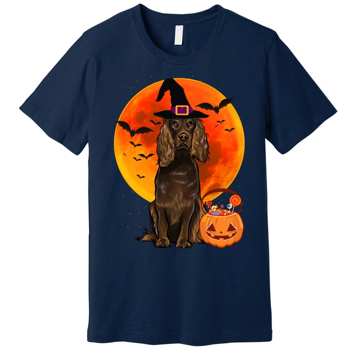 Dog Halloween Boykin Spaniel Jack O Lantern Pumpkin Premium T-Shirt