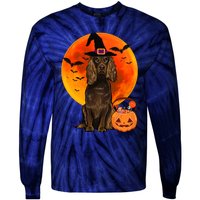 Dog Halloween Boykin Spaniel Jack O Lantern Pumpkin Tie-Dye Long Sleeve Shirt