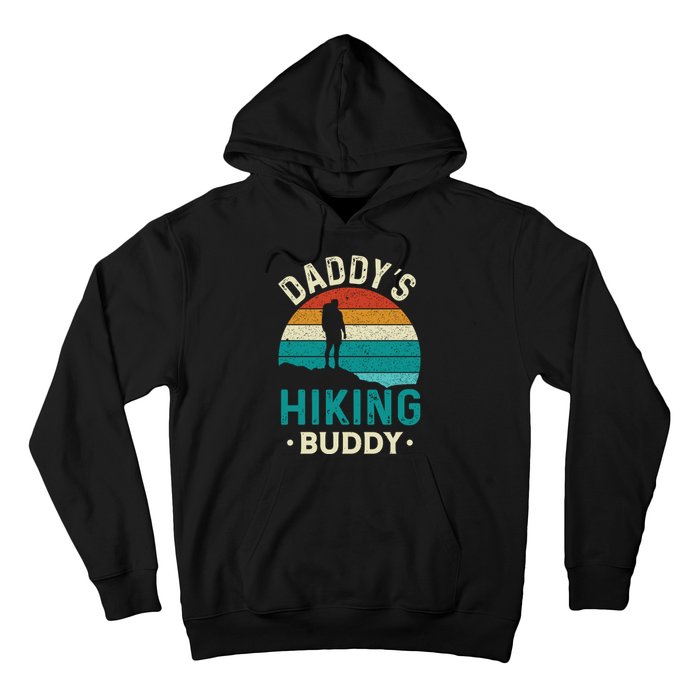 Daddys Hiking Buddy Vintage Mountains Campfire Fathers Gift Hoodie