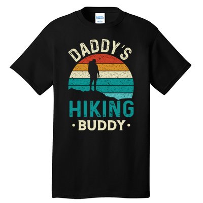 Daddys Hiking Buddy Vintage Mountains Campfire Fathers Gift Tall T-Shirt