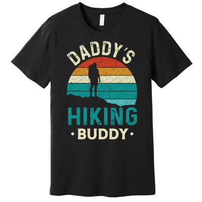 Daddys Hiking Buddy Vintage Mountains Campfire Fathers Gift Premium T-Shirt