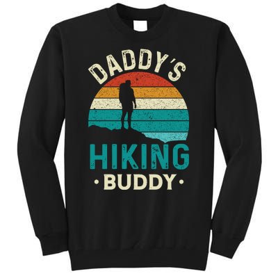 Daddys Hiking Buddy Vintage Mountains Campfire Fathers Gift Tall Sweatshirt