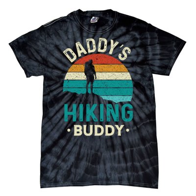 Daddys Hiking Buddy Vintage Mountains Campfire Fathers Gift Tie-Dye T-Shirt