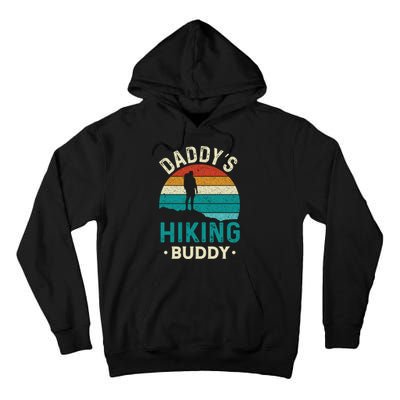 Daddys Hiking Buddy Vintage Mountains Campfire Fathers Gift Tall Hoodie