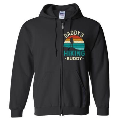 Daddys Hiking Buddy Vintage Mountains Campfire Fathers Gift Full Zip Hoodie