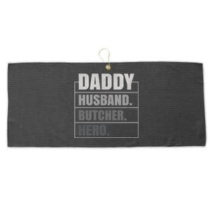 Daddy Husband Butcher Hero Fathers Day Meaningful Gift Large Microfiber Waffle Golf Towel