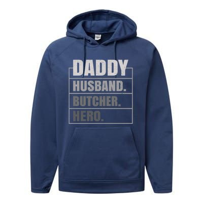 Daddy Husband Butcher Hero Fathers Day Meaningful Gift Performance Fleece Hoodie