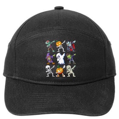 Dabbing Halloween Boy Skeleton Zombie Scary Pumpkin Mummy 7-Panel Snapback Hat