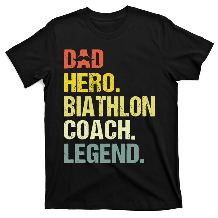 Dad Hero Biathlon Coach Funny Biathlon Coach Humor Premium T-Shirt