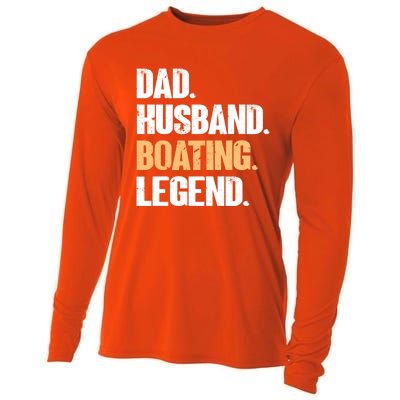 Dad Husband Boating Legend Cute Gift Funny Captain Boating Gift Cooling Performance Long Sleeve Crew