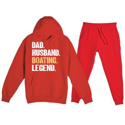 Dad Husband Boating Legend Cute Gift Funny Captain Boating Gift Premium Hooded Sweatsuit Set