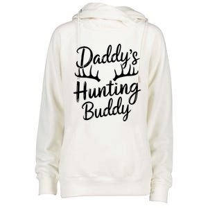 DaddyS Hunting Buddy Funny Hunter Dad Son Matching Hunting Gift Womens Funnel Neck Pullover Hood