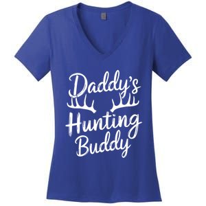 DaddyS Hunting Buddy Funny Hunter Dad Son Matching Hunting Gift Women's V-Neck T-Shirt