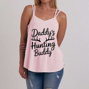 DaddyS Hunting Buddy Funny Hunter Dad Son Matching Hunting Gift Women's Strappy Tank