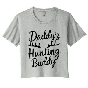 DaddyS Hunting Buddy Funny Hunter Dad Son Matching Hunting Gift Women's Crop Top Tee