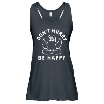 Don't Hurry Be Happy Sloth Ladies Essential Flowy Tank