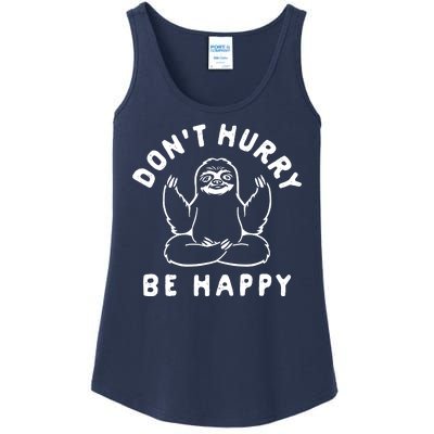 Don't Hurry Be Happy Sloth Ladies Essential Tank