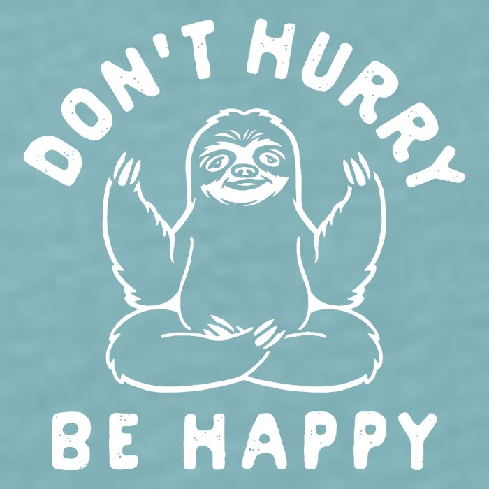 Don't Hurry Be Happy Sloth Sueded Cloud Jersey T-Shirt