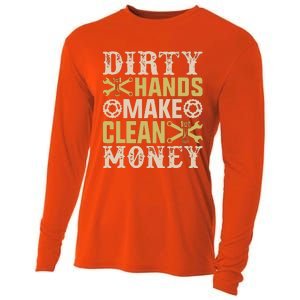 Dirty Hands But The Money I Clean Car Lovers Enthusiast Cooling Performance Long Sleeve Crew