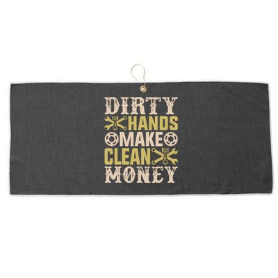 Dirty Hands But The Money I Clean Car Lovers Enthusiast Large Microfiber Waffle Golf Towel