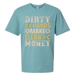 Dirty Hands But The Money I Clean Car Lovers Enthusiast Sueded Cloud Jersey T-Shirt