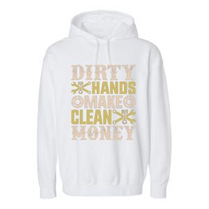 Dirty Hands But The Money I Clean Car Lovers Enthusiast Garment-Dyed Fleece Hoodie