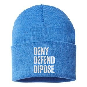 Dark Humor Boss Ceo Defend Deny Adult Like Sustainable Knit Beanie