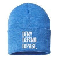 Dark Humor Boss Ceo Defend Deny Adult Like Sustainable Knit Beanie