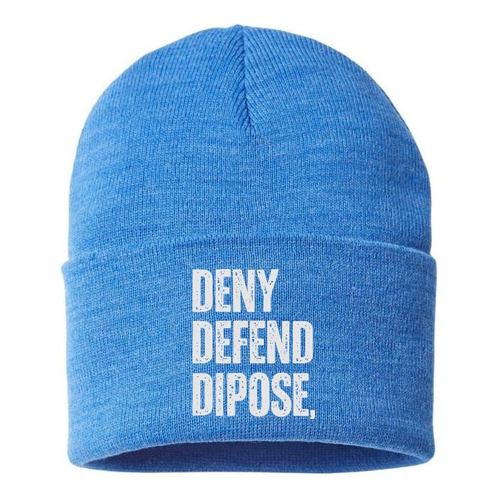 Dark Humor Boss Ceo Defend Deny Adult Like Sustainable Knit Beanie