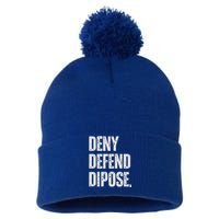 Dark Humor Boss Ceo Defend Deny Adult Like Pom Pom 12in Knit Beanie