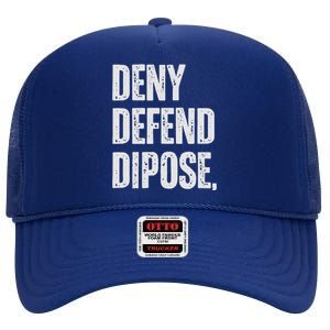 Dark Humor Boss Ceo Defend Deny Adult Like High Crown Mesh Back Trucker Hat