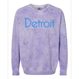 Detroit Honolulu Blue Colorblast Crewneck Sweatshirt