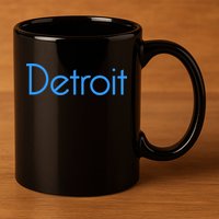 Detroit Honolulu Blue 11oz C Handle Ceramic Mug