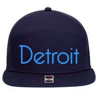 Detroit Honolulu Blue 7 Panel Mesh Trucker Snapback Hat