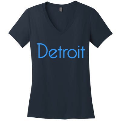 Detroit Honolulu Blue Women's V-Neck T-Shirt