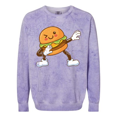 Dabbing Hamburger Backyard Bbq Meat Eater Grilling Gift Colorblast Crewneck Sweatshirt