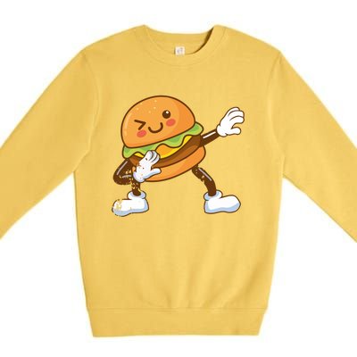 Dabbing Hamburger Backyard Bbq Meat Eater Grilling Gift Premium Crewneck Sweatshirt